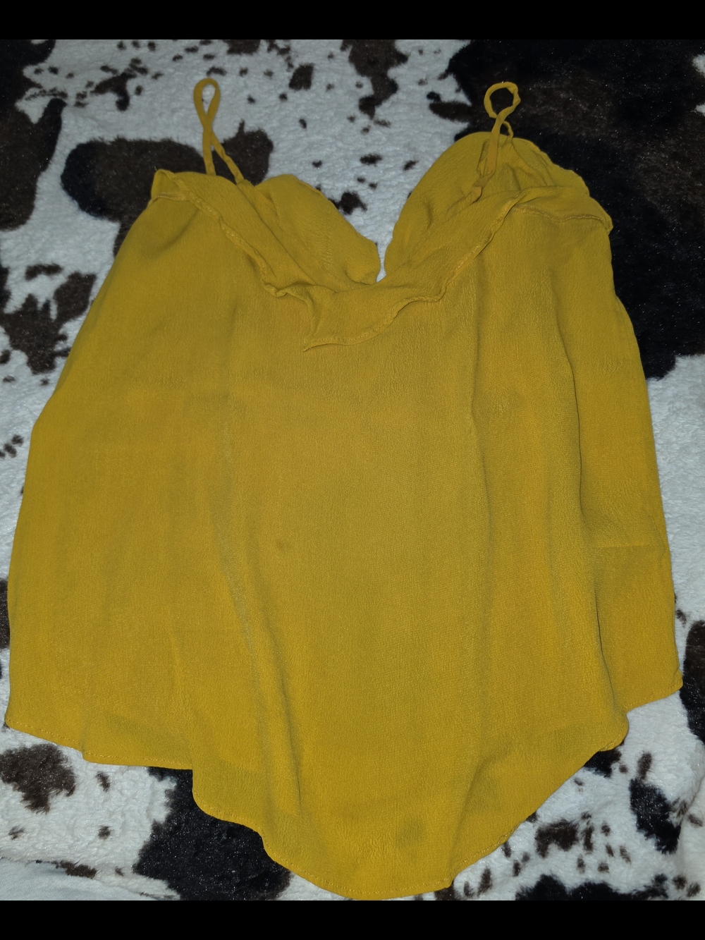 Old Navy Mustard Yellow Ruffle-Trim Spaghetti Strap Camisole